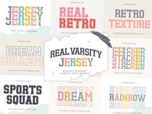 Real Varsity Jersey Bundle Font for Bold Athletic Designs